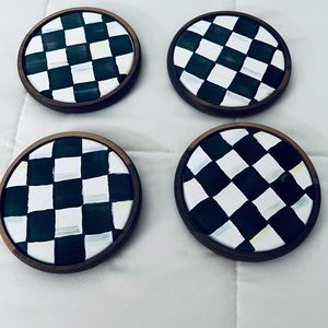 4 beautiful McKenzie Child coasters, they have never been used.
